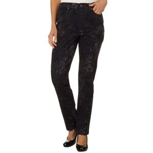 Gloria Vanderbilt Amanda Damask Print Jeans 14